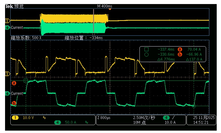 CMS32M6635FA 电机启动波形