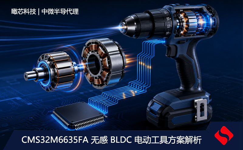 高转速与大扭矩兼得：中微半导CMS32M6635FA 无感 BLDC 电动工具方案解析 | 瞰芯科技